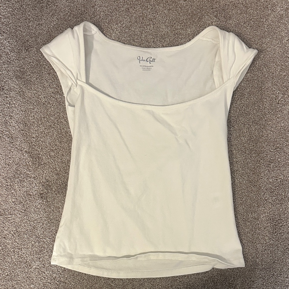 Brandy Melville Off-White Short Sleeve Top